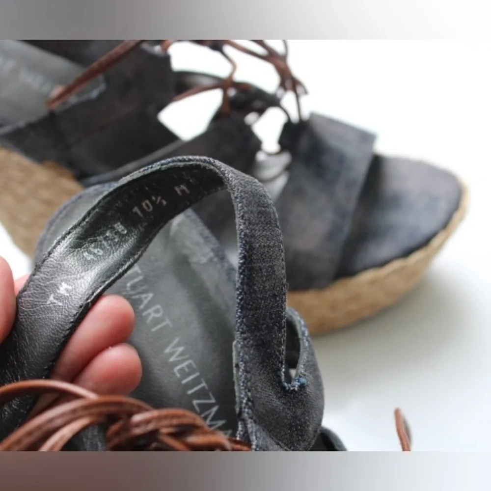 Stuart Weitzman tie girl platform wedges - Picture 4 of 8